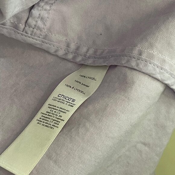 Chicos Lavender Open Front Roll Tab Sleeve Zipper Pockets Waterfall Jacket Small - Picture 6 of 8